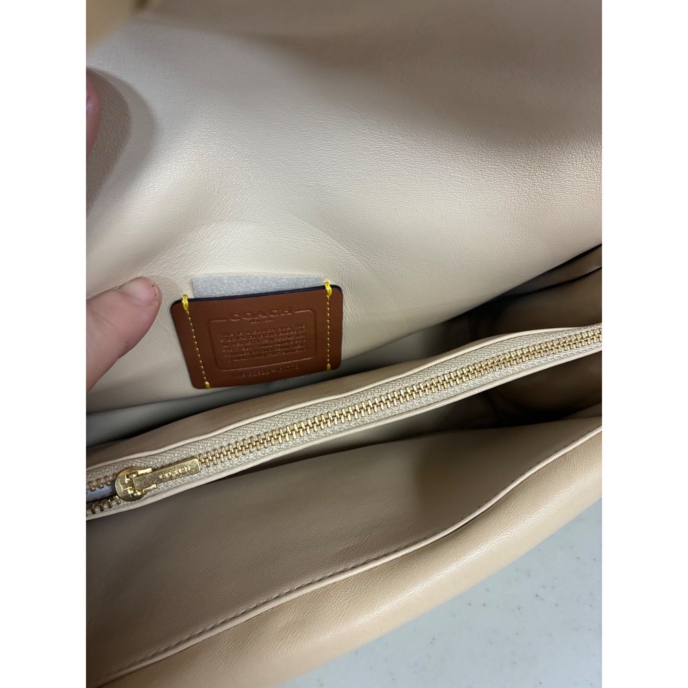 Coach Pillow Tabby Shoulder Bag 26 Ivory Nappa Leather C0772 Brass Hardware NWT - Picture 7 of 9